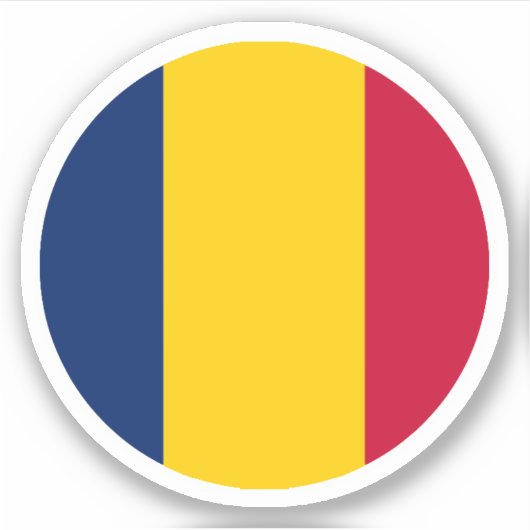 Tsjaad Vlag Ronde Sticker (Voorkant)