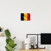 Tsjaad - Waving Flag - Poster (Thuiskantoor)