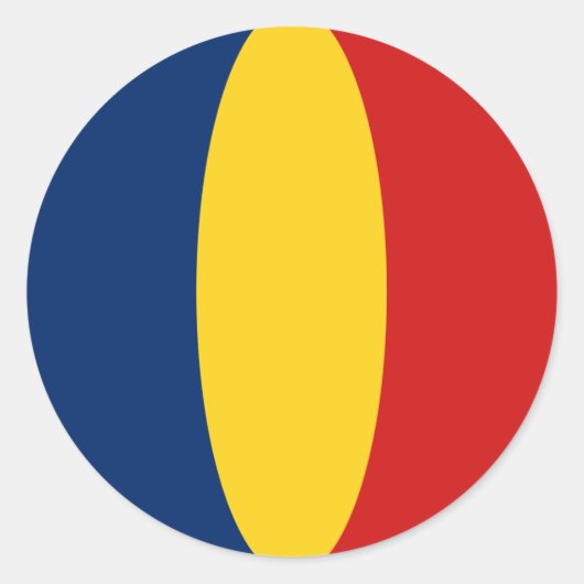 Tsjaadse Fisheye Vlag Sticker (Voorkant)