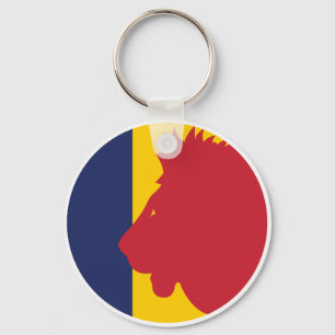 Tsjaadse leeuw nationale dierenvlag sleutelhanger