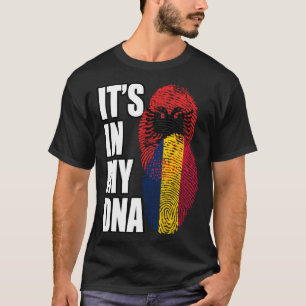 Tsjadische en Albanese mix DNA vlag erfgoed T-shirt