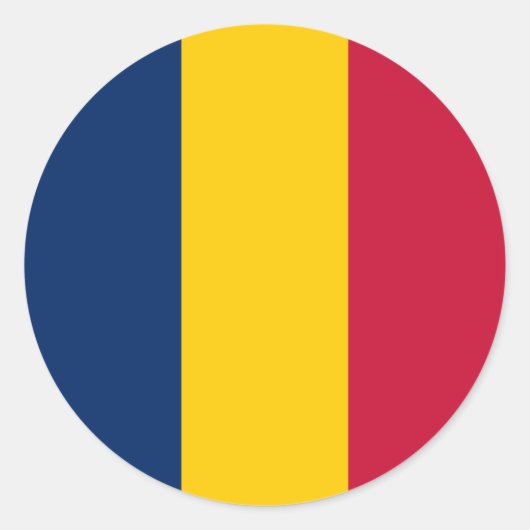 Tsjadische vlag, vlag van Tsjaad Ronde Sticker (Voorkant)