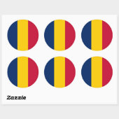 Tsjadische vlag, vlag van Tsjaad Ronde Sticker (Vel)