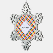 Tsjadvlag Tegel zwart gepersonaliseerd  Tin Sneeuwvlok Ornament (Rechts)