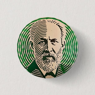 Tsjaikovski Portret minimale optische stijl Ronde Button 3,2 Cm