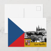 Tsjechië briefkaart, Praag & Tsjechische Vlag / pa Briefkaart (Voorkant / Achterkant)