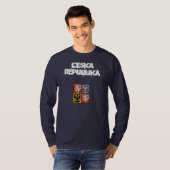 Tsjechië Ceska Republika met wapenschild T-shirt (Voorkant volledig)