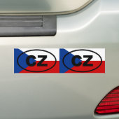 Tsjechië CZ Europees ovaal Bumpersticker (Op auto)