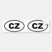 Tsjechië CZ Europees ovaal Bumpersticker (Voorkant)