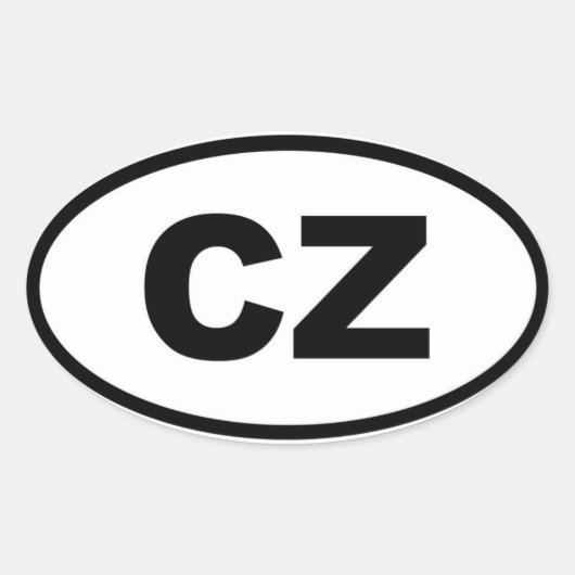 Tsjechië - CZ - Europees Ovale Sticker (Voorkant)