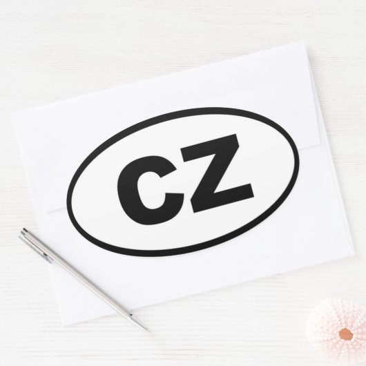 Tsjechië - CZ - Europees Ovale Sticker (Envelop)
