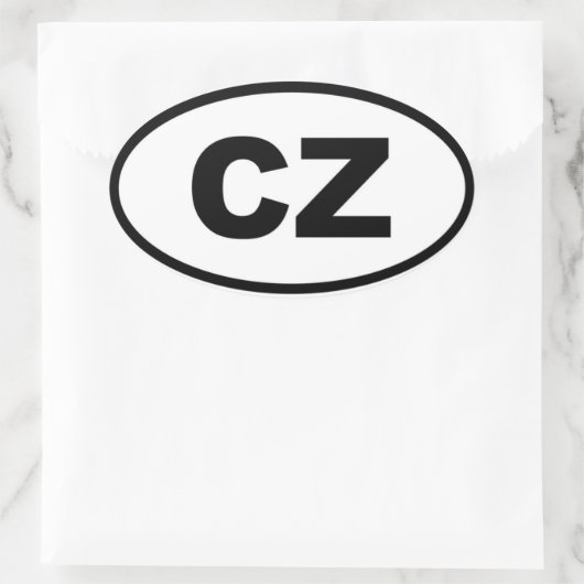 Tsjechië - CZ - Europees Ovale Sticker (Tas)