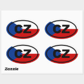 Tsjechië - CZ - Europees Ovale Sticker (Vel)