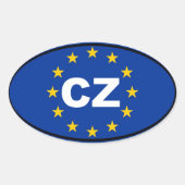 tsjechië-cz-europese unie ovale sticker (Voorkant)