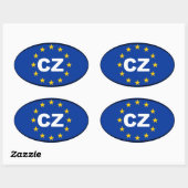 tsjechië-cz-europese unie ovale sticker (Vel)