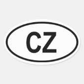 Tsjechië "CZ" Ovale Sticker (Voorkant)