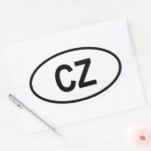 Tsjechië "CZ" Ovale Sticker (Envelop)