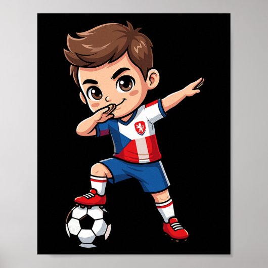 Tsjechië Dab Kid Doel Cartoon Tsjechische Vlag B Poster (Voorkant)