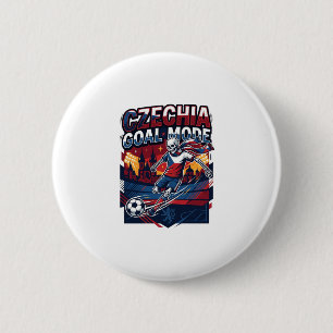 Tsjechië Doel Modus Skelet Aanvaller Naties Street Ronde Button 5,7 Cm