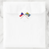 Tsjechië en Moravië-Silesia Crossed Flags Ronde Sticker (Tas)