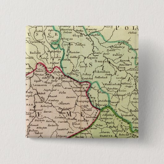 Tsjechië en Polen Vierkante Button 5,1 Cm (Voorkant)