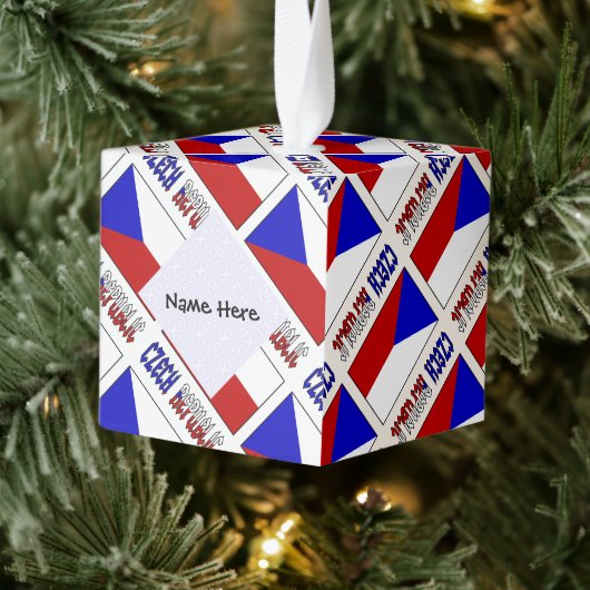 Tsjechië en Tsjechische vlag betegeld gepersonalis Decoratie (Boom)