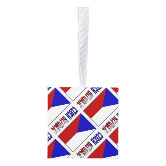 Tsjechië en Tsjechische vlag betegeld gepersonalis Decoratie (Rechts)