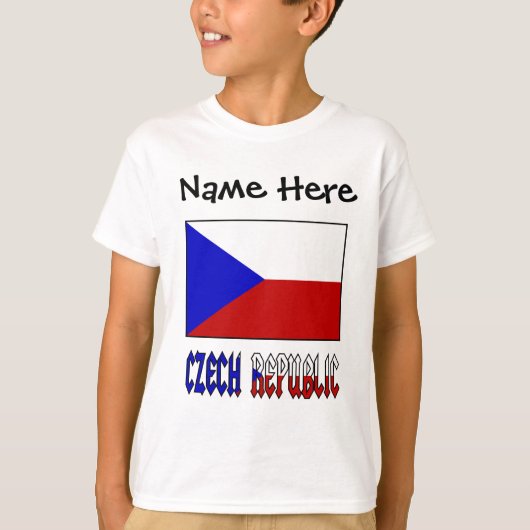 Tsjechië en Tsjechische vlag gepersonaliseerd T-shirt (Voorkant)