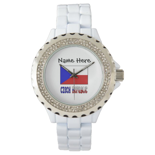 Tsjechië en Tsjechische Vlag Persoonlijk  Horloge (Voorkant)