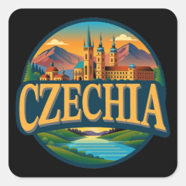 Tsjechië Europa Vierkante Sticker