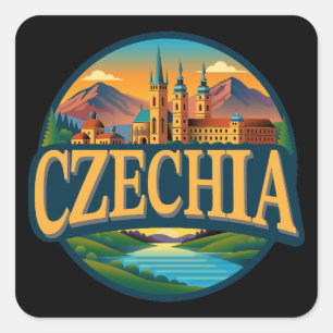 Tsjechië Europa Vierkante Sticker