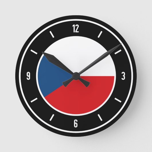 Tsjechië Flag Elegant Ronde Klok (Voorkant)