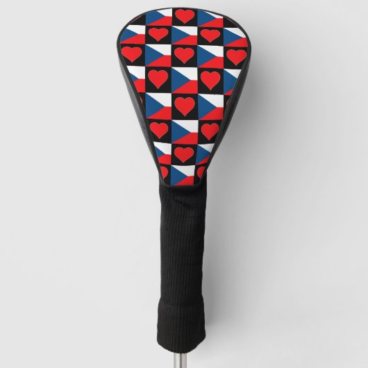 Tsjechië Golf Lover Heart Pattern Golfheadcover (Voorkant)