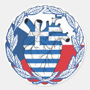 tsjechië-griekenland-onafhankelijkheid ronde sticker