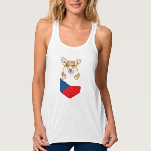 tsjechië heeft de vlag van pembroke Welsh corgi in Tanktop (Voorkant)