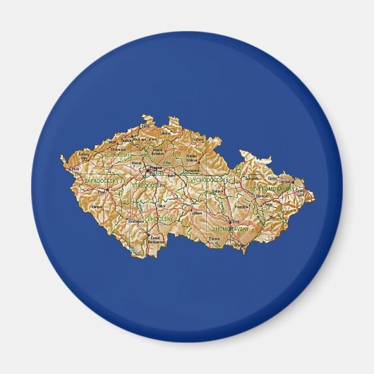 Tsjechië Kaartmagneet Magneet (Voorkant)