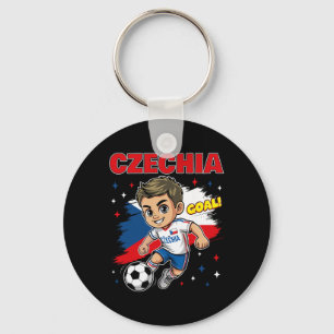 Tsjechië Kid Goal Cartoon Tsjechische Republiek Vl Sleutelhanger
