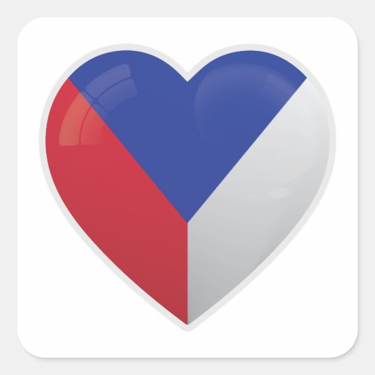 Tsjechië Liefdesicoon Vierkante Sticker (Voorkant)