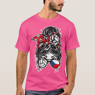 Tsjechië Messy Bun Hair Girl T-shirt