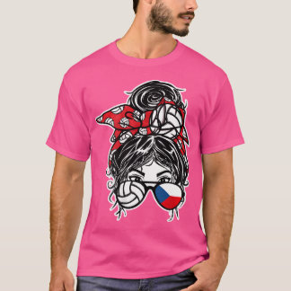 Tsjechië Messy Bun Hair Girl T-shirt