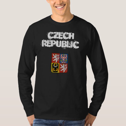 Tsjechië met wapenmantel t-shirt (Voorkant)