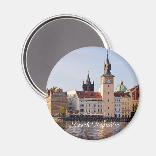 Tsjechië: panorama van Praag Magneet (Voorkant / Achterkant)
