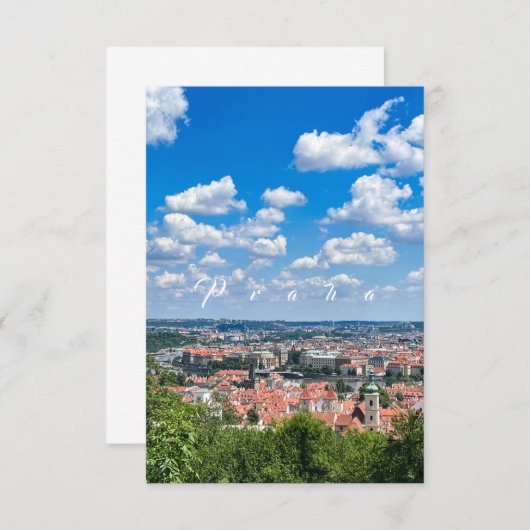 Tsjechië. Praag. Ademhalend uitzicht Hoesje-Mat Bedankkaart (Voorkant / Achterkant)
