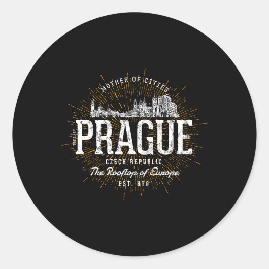 Tsjechië Praag Ronde Sticker (Voorkant)