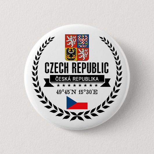Tsjechië Ronde Button 5,7 Cm (Voorkant)