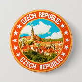 Tsjechië Ronde Button 7,6 Cm (Voorkant)