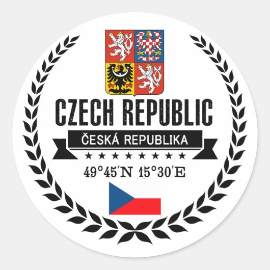 Tsjechië Ronde Sticker (Voorkant)