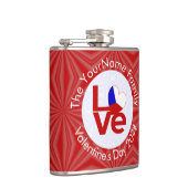 Tsjechië Rood LOVE Vlag Persoonlijk Heupfles (Rechts)