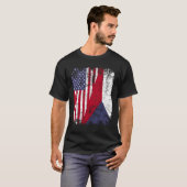 Tsjechië Roots Halve Amerikaanse vlag Tsjechië T-shirt (Voorkant volledig)
