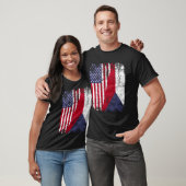 Tsjechië Roots Halve Amerikaanse vlag Tsjechië T-shirt (Unisex)